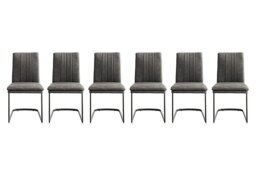 Moon Set of 6 Fabric Cantilever Dining Chairs