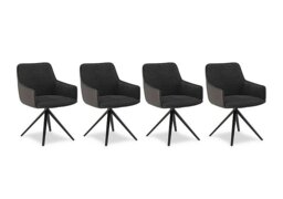 Jose Set of 4 Swivel Dining Arm Chairs - Anthracite