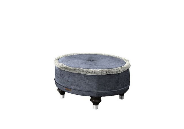 Duresta - Princeton Ruched Round Footstool - Anthracite
