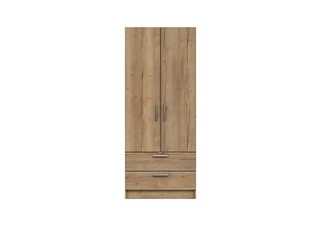 London Bedrooms - Waterloo 2 Door 2 Drawer Wardrobe - Natural Rustic Oak