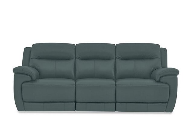 World of Leather - Touch 3 Seater BV Leather Sofa with Manual Recliner - BV Lake Green