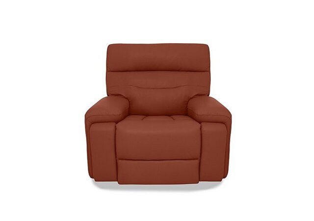 Cinemax Leather Media Arm Power Recliner Chair with Power Headrest - Red Maple