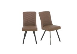 Earth Pair of Dining Chairs - Tan