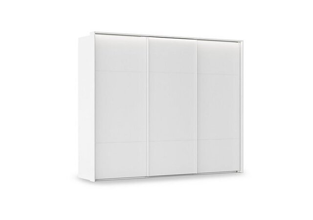 Rauch - Haven 280cm 3 Door Slider Wardrobe with Décor Doors and Lights - Alpine White