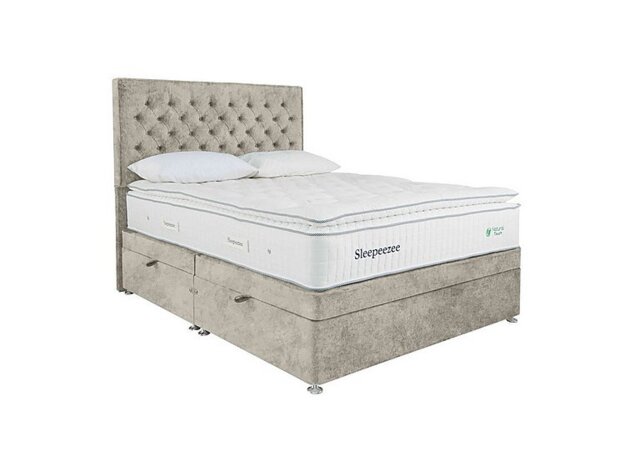 Sleepeezee - Natural Touch 3000 Pillowtop Side Ottoman Divan Set - Small Double - Daytona Stone