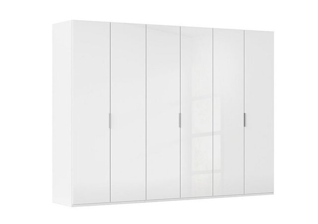 Rauch - Formes 6 Door Bifold Wardrobe with Glass Doors - White/White Front