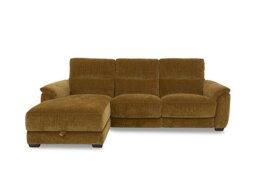 Saffron Fabric 3 Seater Power Recliner Sofa with Storage Left Hand Facing Chaise End
