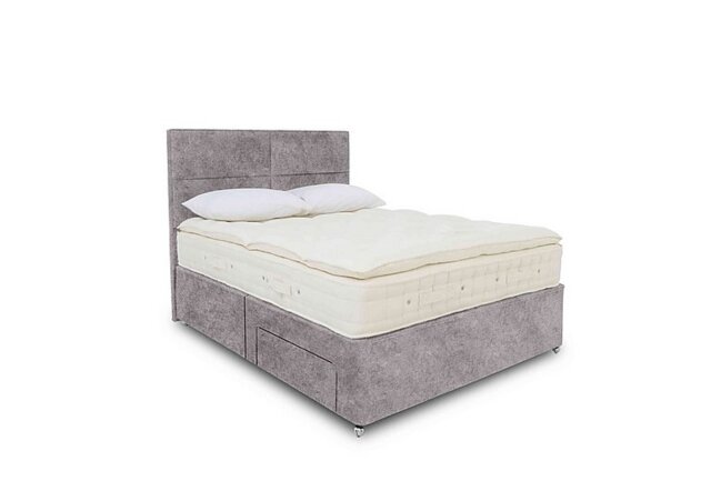 Hypnos - Bespoke Finesse Platform Top Divan Set with 2 Drawers - Super King - Daytona Silver