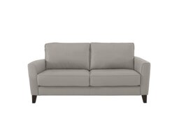 Ideal Home - Brondby 2 Seater Leather Sofa - Silver Grey