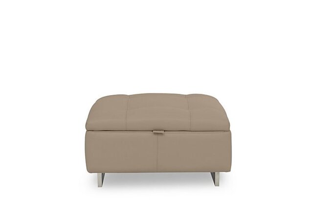 Moet Large Leather Storage Footstool - Barley