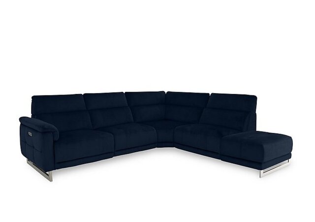 Moet Fabric Power Recliner Chaise End Right Hand Facing Corner Sofa with Telescopic Headrests - Opulence Royal - Sofas and Armchairs