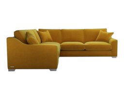 The Lounge Co. - Isobel Large Fabric Corner Fibre Fill Sofa - Golden Spice with Chrome Feet