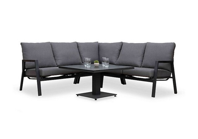 Dia Corner Garden Sofa Set with Square Rising Dining Table