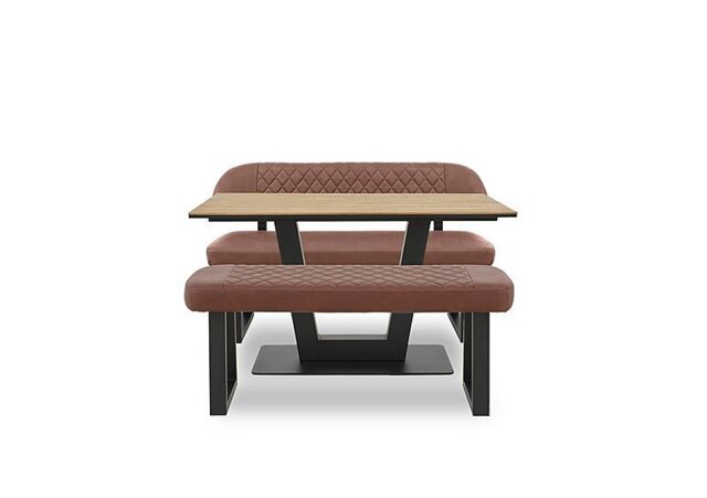 Venus Dining Table, High Back Bench and Low Bench - Tan
