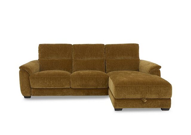 Saffron Fabric 3 Seater Sofa with Storage Right Hand Facing Chaise End
