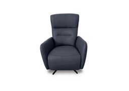 World of Leather - Designer Chair Collection Le Mans NC Leather Dual Power Recliner Swivel Chair - NC Ocean Blue