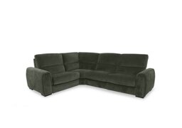 Flex Fabric Small Corner Sofa Bed with Storage Arm - R352 Forest Green