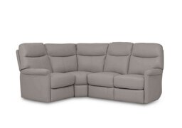 World of Leather - Compact Collection Lille BV Leather Left Hand Facing Corner Sofa - Silver Grey