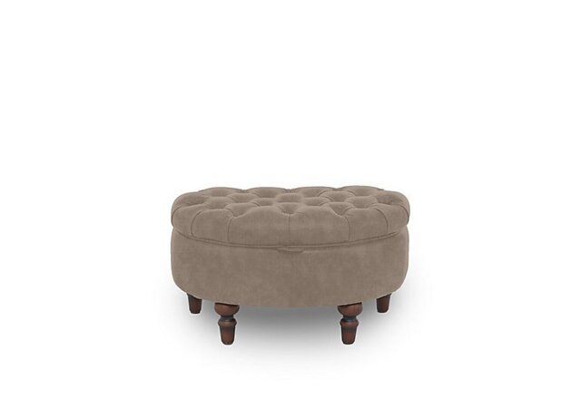 Columbus Fabric Half Moon Footstool - Manhattan Nutmeg
