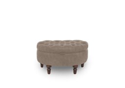 Columbus Fabric Half Moon Footstool - Manhattan Nutmeg