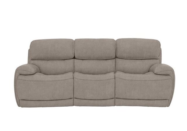 Rocco 3 Seater Fabric Power Rocker Sofa with Headrests - Silver