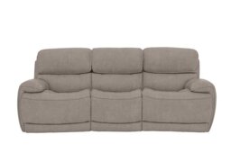 Rocco 3 Seater Fabric Power Rocker Sofa with Headrests - Silver