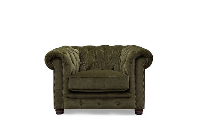 At The Helm - Shackleton Fabric Chesterfield Chair - Pine