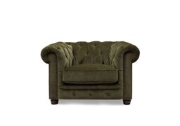 At The Helm - Shackleton Fabric Chesterfield Chair - Pine