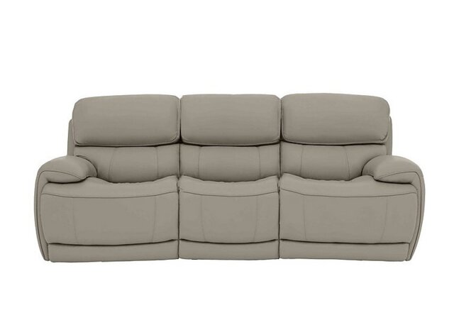 World of Leather - Rocco 3 Seater BV Leather Power Rocker Sofa with Headrests - Silver Grey