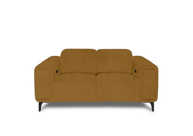 Elphaba Fabric 2 Seater Power Recliner Sofa with Storage Arms - Opulence Saffron