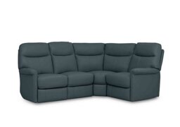 World of Leather - Compact Collection Lille BV Leather Right Hand Facing Corner Sofa - BV Lake Green
