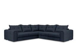 Goliath Large Leather Corner Sofa with Storage Drawers - Peacock