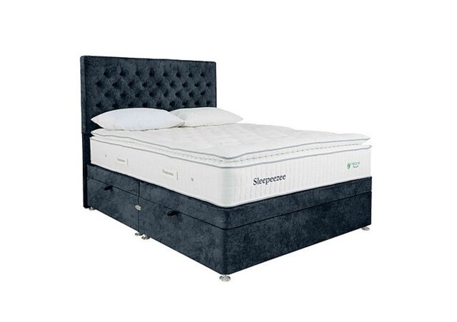 Sleepeezee - Natural Touch 3000 Pillowtop Side Ottoman Divan Set - King Size - Daytona Ocean