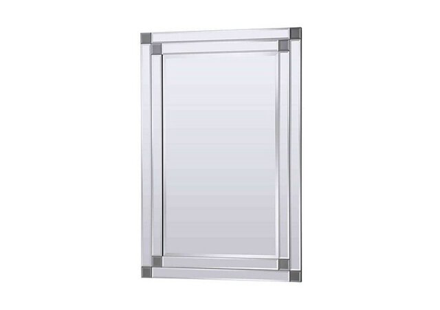Grey Corner Detail Rectangle Mirror