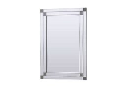 Grey Corner Detail Rectangle Mirror