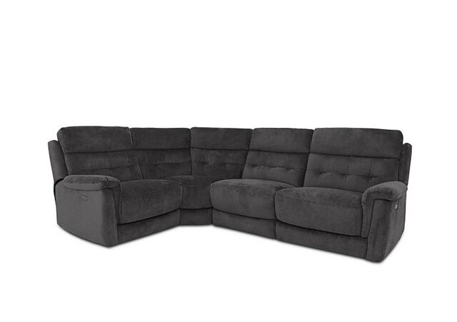 Springer Fabric Left Hand Facing Corner Sofa with Power Recliner - Anthracite