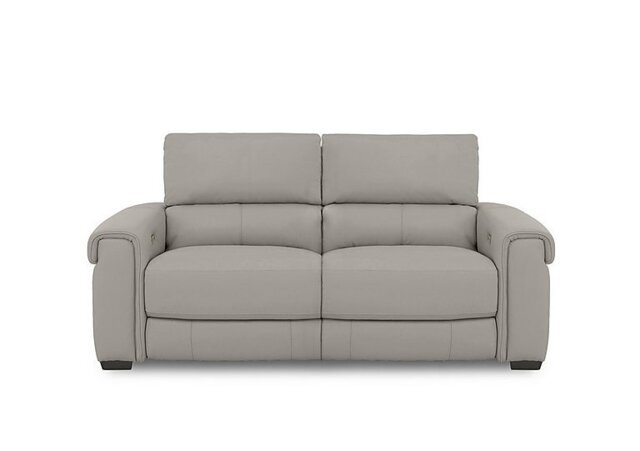 World of Leather - Nixon BV Leather 3 Seater Power Recliner Sofa - Silver Grey