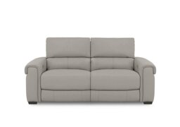 World of Leather - Nixon BV Leather 3 Seater Power Recliner Sofa - Silver Grey