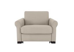 Nicoletti - Alcova Leather Chair Sofa Bed with Scroll Arms - Botera Crema