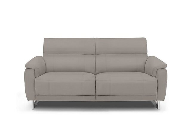Moet 3 Seater Leather Power Recliner Sofa with Telescopic Headrests - New Grey