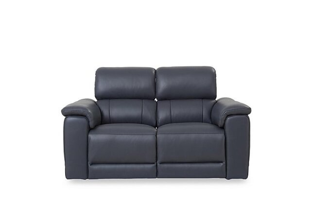 Genius Leather 2 Seater Power Recliner Sofa with Power Headrests and Bluetooth Speakers - Lavender