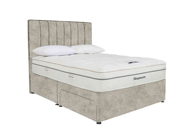 Sleepeezee - Tranquility 2800 Divan Set with Continental Drawers - King Size - Daytona Stone