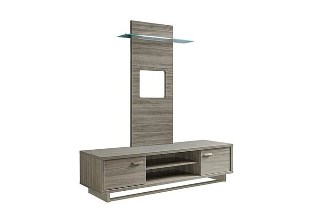 Venezia TV Unit Base plus Wall Panel with Shelf and LED Lights