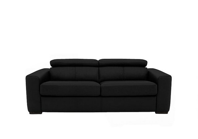 World of Leather - Infinity 3 Seater Leather Sofa Bed - Classic Black