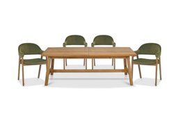 Stratford Large Extending Dining Table with 4 Fabric Dining Arm Chairs