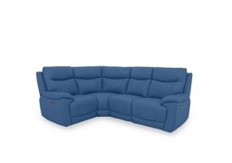 Sloane Leather Small Power Recliner Left Hand Facing Corner Sofa with Power Headrests - Aegean