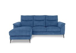 Morgan Fabric 3 Seater Sofa with Left Hand Facing Chaise End - Dexter Wave