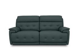 World of Leather - Brescia BV Leather 3 Seater Sofa with Power Recliner - BV Lake Green