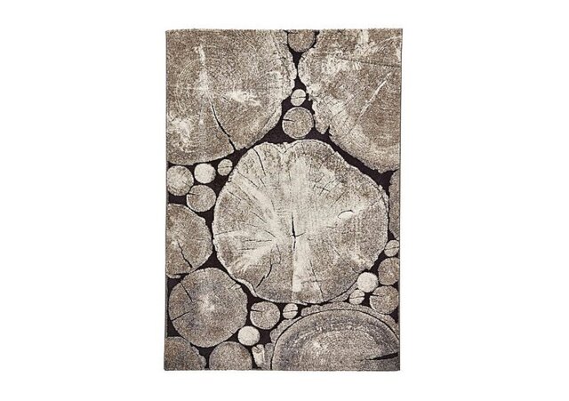 Woody Mixed Wood Logs Pattern Rug - 160cm-x-230cm