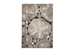 Woody Mixed Wood Logs Pattern Rug - 160cm-x-230cm